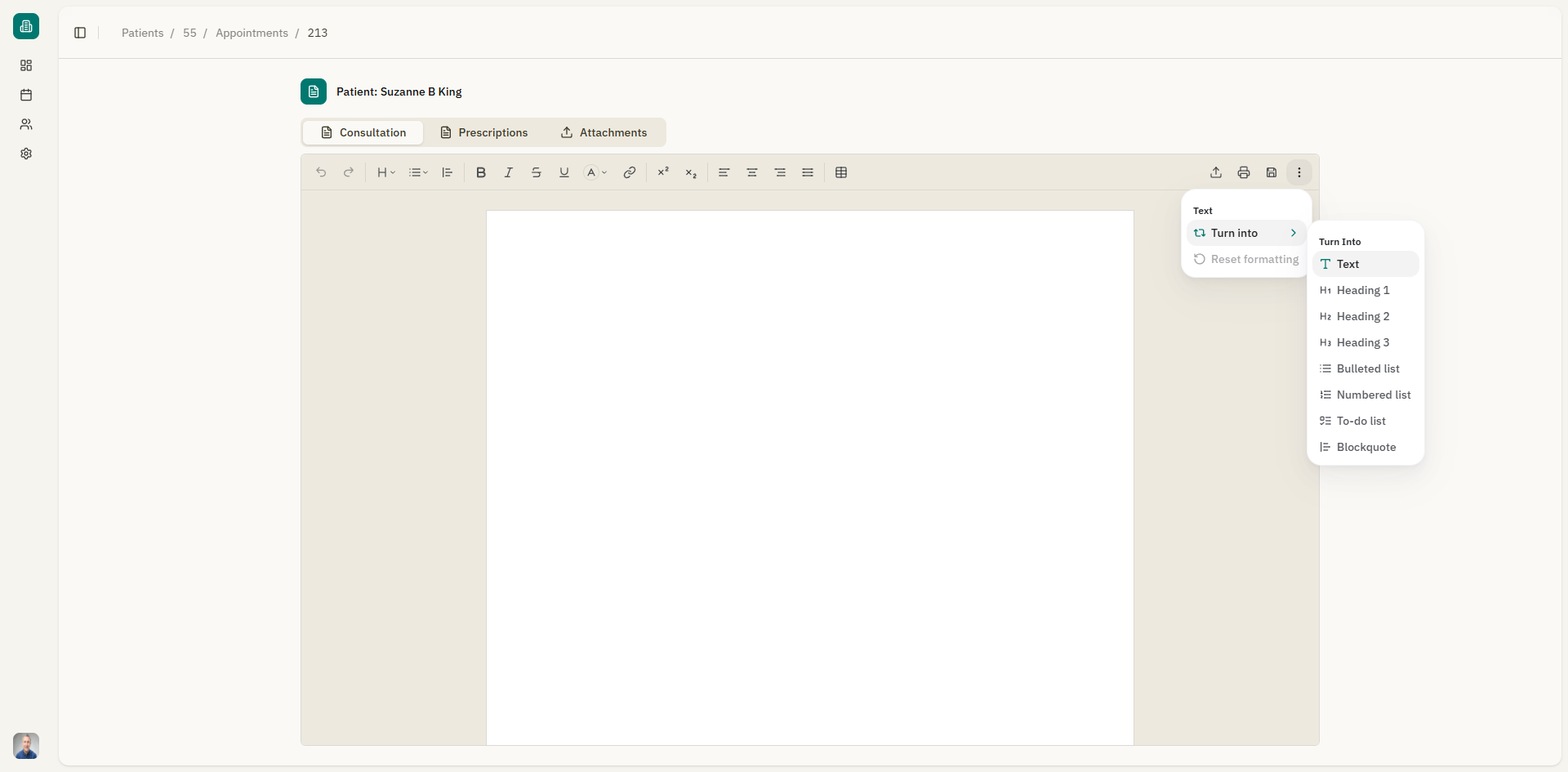 Editor toolbar with formatting options visible