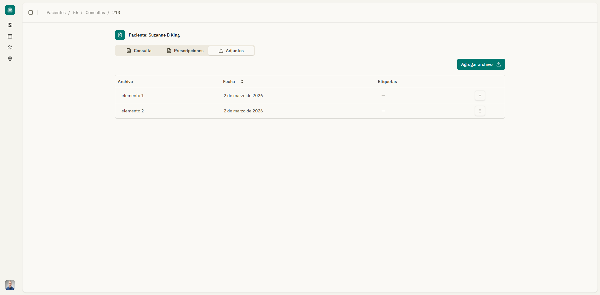 Captura: Pestaña de adjuntos mostrando archivos subidos